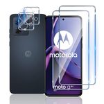 TUTUO [2+2 Pack Tempered Glass Compatible with Motorola Moto G84 5G Screen Protector + Camera Lens Protector, [Anti-Scratch] [Bubble Free] 9H Hardness HD Clear Tempered Glass Film