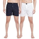 Urban Scottish Men's Cotton Boxer (Pack of 2) (USBX1918-L_Black and White 1_L)