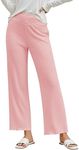 GRAPENT Casual Pants for Women Lounging Women Lounge Pants Casual Womens Fall Pants Womens Wide Leg Pants High Waist Comfy Pants Women Wide Leg Flowy Pants for Women Color Pink Medium Size 8 to 10