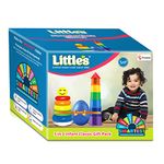 Little's 3 in 1 Infant Gift Pack| Toddler Activity Toys Set| Activity & Stacking Toys for Kids | 3 in 1 Junior Ring, Nesting Eggs & Stacking Drums | Baby Toys | New Born Baby Gifts