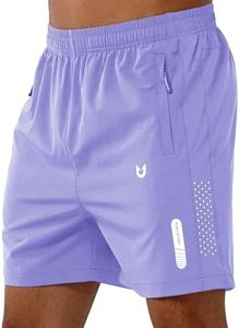 NORTHYARD Men's Athletic Running Shorts Quick Dry Workout Shorts 7"/ 5"/ 9" Lightweight Sports Gym Basketball Tennis Hiking Exercise VIOLET-5inch 4XL