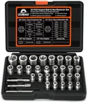 Coobeast Bolt Extractor Kit, 32Pcs Impact Bolt & Nut Remover Set, Stripped Bolt Extractor Socket Set for Damaged, Frozen, Rusted, Rounded, Broken Bolts Nuts Screws Remove