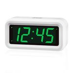 LED Clock, Alarm Clock for Kids, 1.2inch Green LED Digital Clock, Adjustable LED Brightness, 12Hr/24Hr, Cordless, Desk Clock, Bedroom Clock, Bathroom Clock, Table Clock, Ideal for Gifts