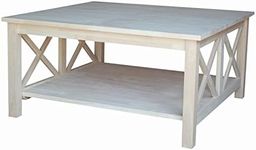 International Concepts OT-70SC Hampton Square Coffee Table Unfinished