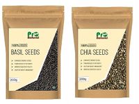 Pronatural Combo Pack of Raw Chia Seeds & Basil Seeds 200g each, 400gms (200gX2)