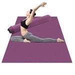 Odoland Large Exercise Mat 72'' x 48'' (6'x4') x6mm for Pilates Stretching Workout Mats for Home Gym Flooring, Extra Thick Non Slip Eco Friendly Yoga Mat with Carry Strap, Deep Purple