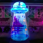 Joiedomi 9 FT Tall Halloween Inflatable UFO Yard Decoration with Build-in LEDs Blow Up Inflatables for Halloween Party Indoor, Outdoor, Yard, Garden, Lawn Decorations