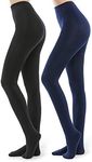 2 Pairs Fleece Lined Tights for Wom