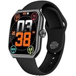 Kata Smart Watch (Answer/Make Call), 1.85” AMOLED, Fitness Tracker Heart Rate/SpO2/Stress/Sleep Monitor, Calories/Pedometer, IP68 Waterproof, 100+ Sports Mode for Android iOS, Black