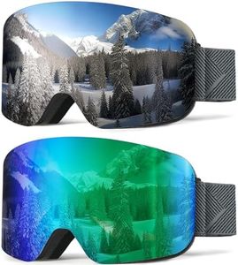 NSSIW Ski Goggles for Men Women Youth, OTG Snowboard Goggles/Snow Goggles with UV Protection and Anti Fog Over Glasses