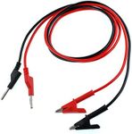 Oiyagai Pack of 2 4 mm Stackable Banana Plugs and Alligator Clip Test Leads for Multimeter or Laboratory Electrical Testing (Red + Black)