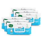 Mother Sparsh 99% Pure Water (Unscented) Baby Wipes I Natural Plant Made Cloth - Super Thick I 72 pcs/Pack - Pack of 6 (Super Saver Pack)