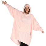 THE COMFY Dream | Oversized Light Microfiber Wearable Blanket, One Size Fits All, Seen on Shark Tank (Heather Pink)