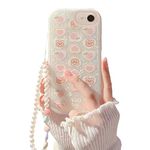 Ownest Compatible with iPhone 7 iPhone 8 iPhone SE Case,Aesthetics Phone Case with Bear Love Heart Pattern for Girls Womens,Camera Protective Cute Phone Case for iphone 7/8/SE + Pearl Chain