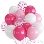 Pink Balloons, 70pcs Pink White Balloons Pastel Pink Hot Pink Confetti Latex Balloons for Birthday Wedding Party Decorations