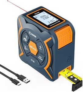 CIGMAN CT-50 Cinta métrica láser 2 en 1, 50M Metro Laser, Cinta métrica Digital Recargable por USB, Pantalla LCD, Unidades conmutables in/ft/m