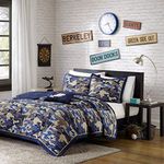 Mizone Josh 4 Piece Coverlet Set, Blue, Full/Queen