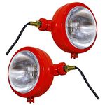 Allpartssource RED Headlights/Head Lamp Set Suitable for Massey Ferguson Mahindra Tractor 275 575 Other Universal Tractors Red Light Set of 2 Pieces (LH+RH)