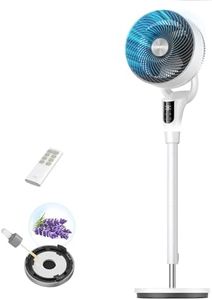 DREO Fan for Bedroom, 2026 Upgraded, 90ft Airflow, 20dB Quiet Fan, 90° Oscillating Standing Fan for Whole Room, DC Motor, 8+H Speeds, 3 Modes, 38-42'' Adjustable Height, 8H Timer, 105° Manual Vertical