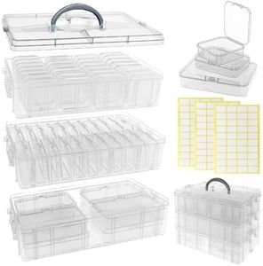 Guyuyii Bead Organizer – 3-Tier Stackable Bead Storage with 58 Clear Containers for Beads, Jewelry, Craft Supplies, Sewing, and Small Items – Portable Organizer for Crafters, Parents, and Travel Use