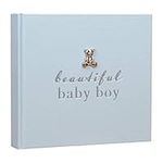 Widdop New Baby 50 6'x4' Photo Album with Silver Teddy Attachment - Beautiful Baby Boy