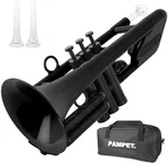 PAMPET SEA LION Professional Plastic C Trumpet Standard Trumpets Trumpet Set for Student Beginner C Trumpet Instrument Black