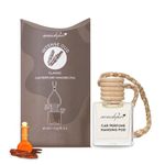 Aromahpure Premium Car Perfume Hanging Pod |10 ML |Oudh Fragrance Car Air Freshener |Natural Essential Fragrance Oils in Glass Bottle with Wooden Diffuser Lid |Last upto 30 Days, IFRA certified