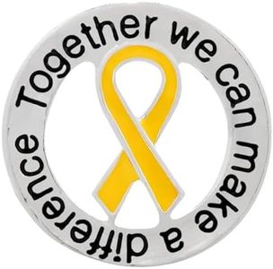 Round Gold Ribbon Awareness "Together We Can Make a Difference" Pin for Childhood Cancer Awareness – Perfect for Fundraisers!