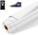 Amavinyl White HTV Heat Transfer Vinyl 12" x 35Ft, White Iron on Vinyl for T-Shirts, Compatible with Cricut, White Heat Press Vinyl Easy to Cut and Weed