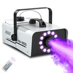 Fog Machine Halloween Outdoor 1500W with strobe lights 13 Colorful LED Effect, Professional Stage Smoke Machine 20000CFM Fog with Remote Control for Indoor Wedding, DJ, Party and Stage Effect, 2L Tank