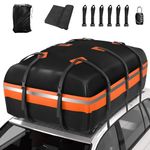 Signstek Car Roof Bag,21 Cubic Feet Large Roofing Cargo Carrier Bags Waterproof Soft Rooftop Luggage Storage Box for Any Cars With/Without Roof Rack/Rails/Bars