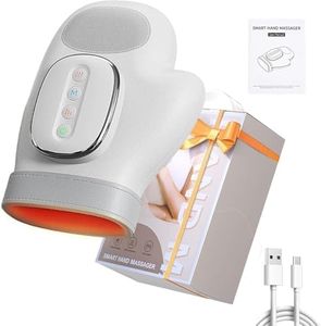 3-in-1 Hand Massager with Heat & Compression, 5 Massage Modes 5 Intensity 3 Heat Levels, Cordless Hand Massager for Hand Fatigue & Stiffness Relief, Ideal for Home Office Travel