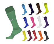 Grip Active Softer Long Socks Unisex Football GAA Gaelic Training Running –Tennis – Netball - Cycling - Volleyball Sports Outdoor Hockey - Rugby - Soccer (Medium/UK 5-8/EU 40.5-42, Green)