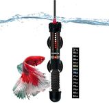 DOMICA 25W Small Aquarium Heater, Submersible Heater for Small Fish Tank (1-8 gallons) with Free Thermometer Sticker