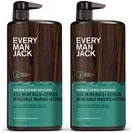 Every Man Jack Men’s Hydrating Body Wash for All Skin Types - Cleanse and Hydrate Skin with Naturally Derived Marine Extracts, Coconut Oil, and a Sea Minerals + Citron Scent - 1000 mL - 2 Bottles