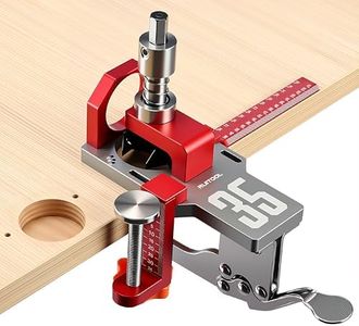 RUITOOL 35mm Concealed Hinge Jig System, Cabinet Door Mounting Jig & Door Installation Kit with Secure Clamp and Dust Port, Aluminum Hardware Hole Puncher with Modular Extension Ruler