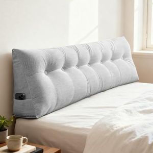 Shuyeon Wedge Pillow Headboard King Triangular Bed Wedge Pillow for Headboard, Headboard Pillow Reading Pillow for Daybeds and Bunk Beds with Removable Velvet Cover