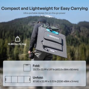 Renogy 200W Portable Solar Panel – Foldable, IP65 Waterproof Solar Charger for RV, Camping, Off-Grid Power