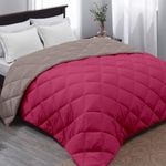 AYKA Reversible Comforter 220 GSM Microfiber Reversible AC Comforter/Blanket for Winter/Quilt/Duvets for King Size Double Bed Comforter (90 * 100, Pink & Taupe)| TC - 220