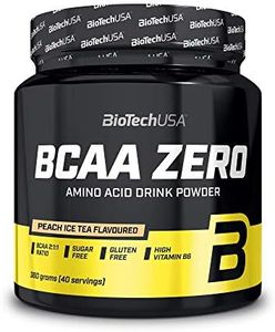 BioTechUSA BCAA Zero - Aminoacidi Essenziali in Polvere | 6g di BCAA con L-Leucina Istantanea | Vegan | Senza Zucchero, Senza Lattosio, Senza Glutine, 360 g, Tè freddo alla pesca