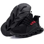 AIGU Steel Toe Shoes Men Women-Indestructible Shoes Sneakers Safety Work Shoes Light Lightweight Industrial Construction Shoes, 620-black, 9.5 Women/8 Men