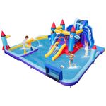BOUNTECH Inflatable Water Slide, 10 in 1 Mega Waterslide Park Bounce House for Outdoor Fun w/Dual Slides, Giant Splash Pool, Water Slides Inflatables for Kids and Adults Backyard Party Gifts