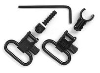 Uncle Mike's Quick Detachable .22 Tube Magazine Magnum Band Sling Swivels (Blued, 1-Inch Loop) , Black