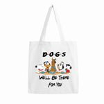 URBAN PENDU Dog Lover - Printed Cotton Canvas Tote Bag (white), Gift For Friend (14 * 16) inches