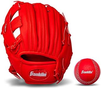 Franklin Sports Teeball Glove and Ball Combo 22711L RTP Performance tee Guantes de Bola, Rojo, 95 Pulgadas, Unisex, 9.5"