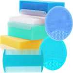 baby bath Brush & Baby Comb Set - Newborn Bath Essentials Baby Scalp Scrubber (6-Pack) (Blue/Green/Yellow)