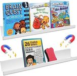 2 Pack Magnetic Bookshelf for Whiteboard Classroom, White Magnetic Floating Book Shelves Magnetic Book Display Shelf for Kids Room Teacher Classroom