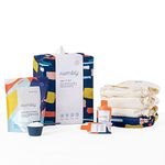 Esembly Cloth Diaper Try-It Kit, Starter Gift Set, Includes 3 Organic, Reusable Diapers Inners, 1 Stylish Outer, Patented Detergent & Wet Bag - Earth-Friendly Diapering, Brushstroke, Size 1 (7-18lbs)