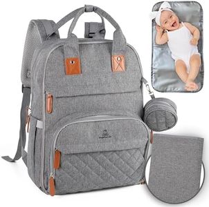 Royal Rascals Baby Changing Bag Backpack, Nappy Bag Backpack for Mum & Dad, Diaper Bag, Baby Bag - Stores Nappies, Bottles, Wipes Dispenser & More - Includes Portable Baby Changing Mat