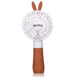 Geeky Portable 2 Watts Princess Rabbit Styled Rechargeable Handheld Fan (Brown)